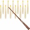 12 Pieces Floating Candles with Magic Wand Remote(6/18H Timer), 6.1" Hanging Flameless Taper Candles, Battery Operated Flickering Warm Light, Halloween Christmas Wedding Party Decor & Gift(Ivory)